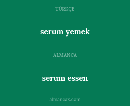 serum essen - serum yemek