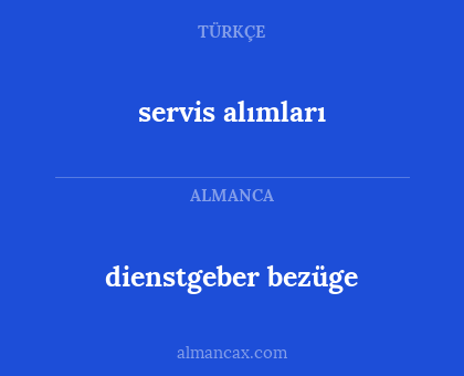 servis alımları - dienstgeber bezüge