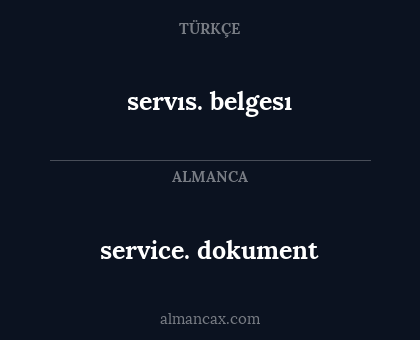 service. dokument - servıs. belgesı