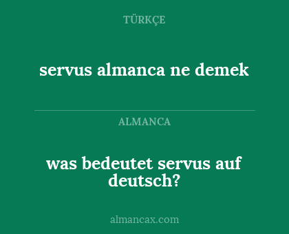 servus almanca ne demek - was bedeutet servus auf deutsch?