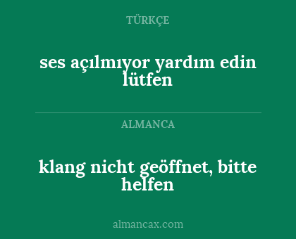 klang nicht geöffnet, bitte helfen - ses açılmıyor yardım edin lütfen