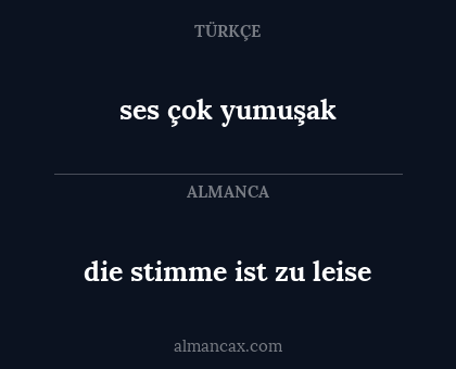 ses çok yumuşak - die stimme ist zu leise