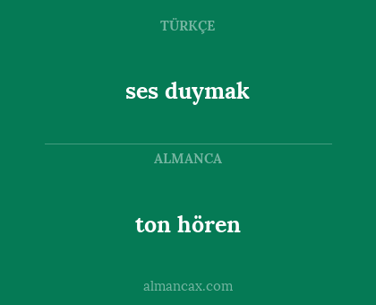 ses duymak - ton hören