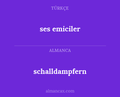 schalldampfern - ses emiciler