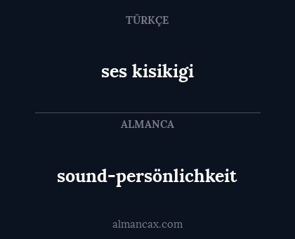 ses kisikigi - sound-persönlichkeit