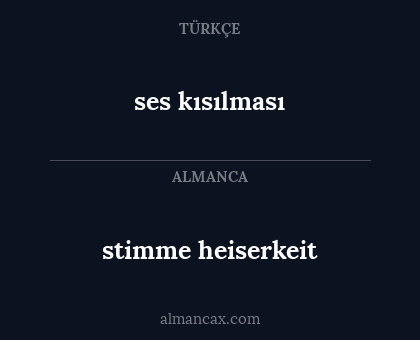 stimme heiserkeit - ses kısılması