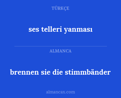 brennen sie die stimmbänder - ses telleri yanması