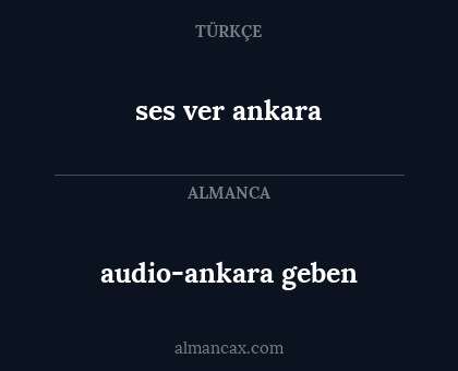 ses ver ankara - audio-ankara geben