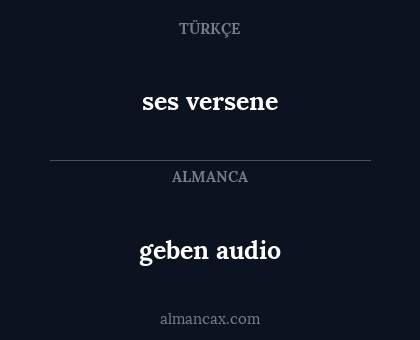 geben audio - ses versene