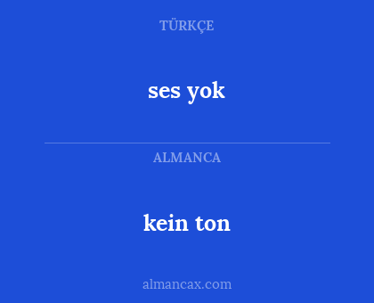 kein ton - ses yok