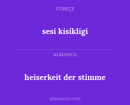 heiserkeit der stimme - sesi kisikligi
