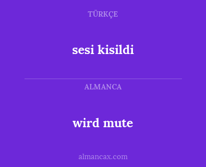 wird mute - sesi kisildi
