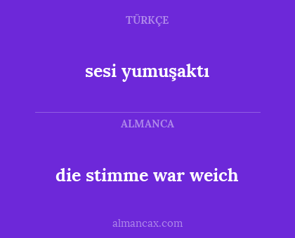 die stimme war weich - sesi yumuşaktı