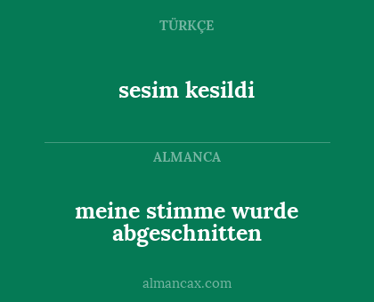 sesim kesildi - meine stimme wurde abgeschnitten