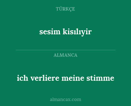 sesim kisılıyir - ich verliere meine stimme