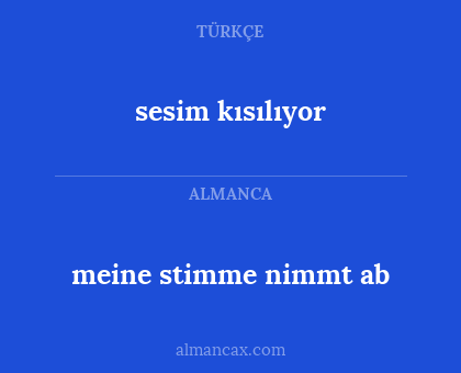 meine stimme nimmt ab - sesim kısılıyor