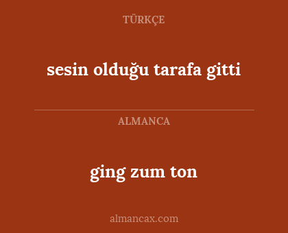 ging zum ton - sesin olduğu tarafa gitti