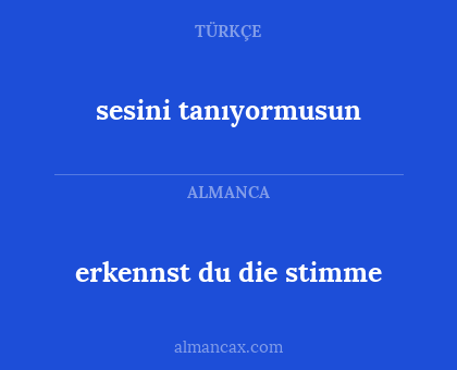 sesini tanıyormusun - erkennst du die stimme