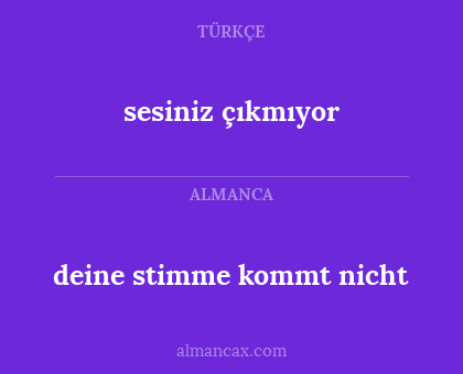 sesiniz çıkmıyor - deine stimme kommt nicht