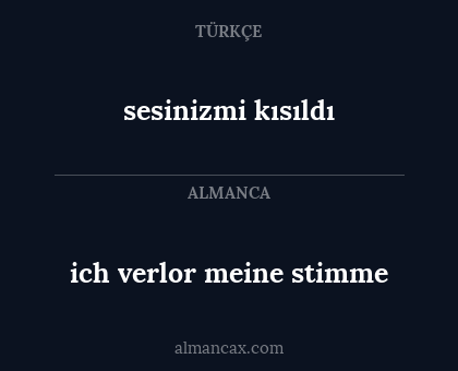 sesinizmi kısıldı - ich verlor meine stimme