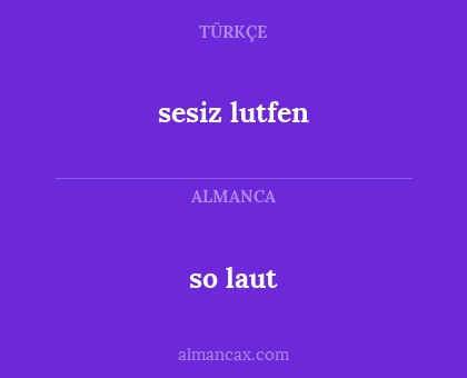sesiz lutfen - so laut