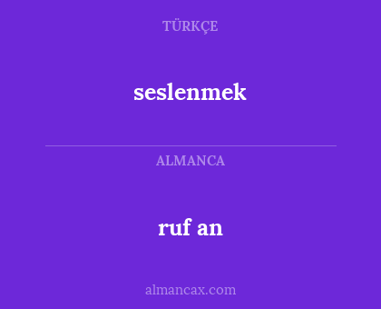 ruf an - seslenmek