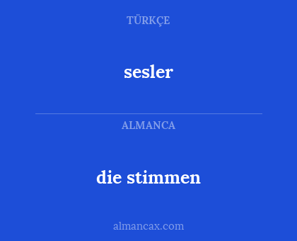 sesler - die stimmen