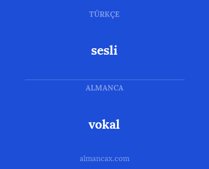 sesli - vokal