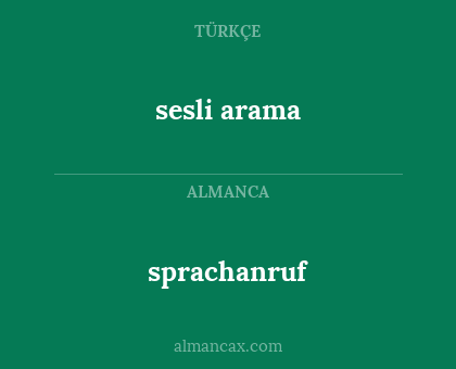 sprachanruf - sesli arama