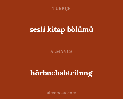 hörbuchabteilung - sesli kitap bölümü