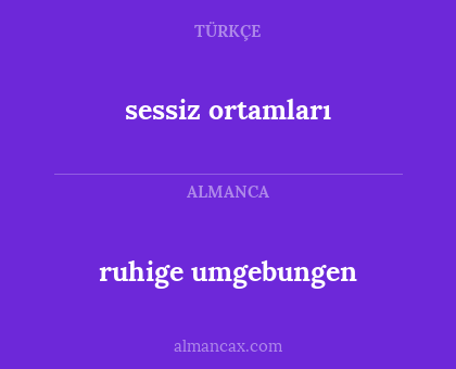 ruhige umgebungen - sessiz ortamları