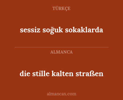 sessiz soğuk sokaklarda - die stille kalten straßen