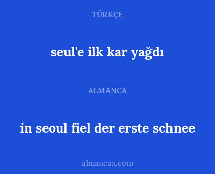in seoul fiel der erste schnee - seul'e ilk kar yağdı