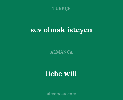 liebe will - sev olmak isteyen