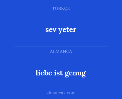 sev yeter - liebe ist genug