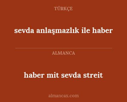sevda anlaşmazlık ile haber - haber mit sevda streit