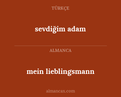 mein lieblingsmann - sevdiğim adam