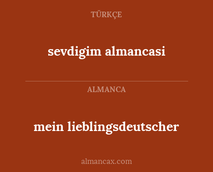 mein lieblingsdeutscher - sevdigim almancasi