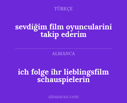ich folge ihr lieblingsfilm schauspielerin - sevdiğim film oyuncularini takip ederim