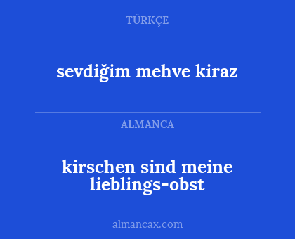 kirschen sind meine lieblings-obst - sevdiğim mehve kiraz