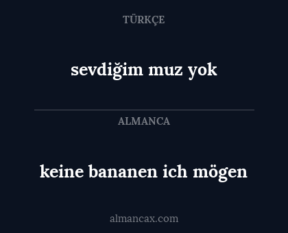 sevdiğim muz yok - keine bananen ich mögen
