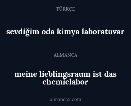 sevdiğim oda kimya laboratuvar - meine lieblingsraum ist das chemielabor