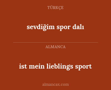 sevdiğim spor dalı - ist mein lieblings sport