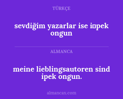 sevdiğim yazarlar ise i̇pek ongun - meine lieblingsautoren sind ipek ongun.