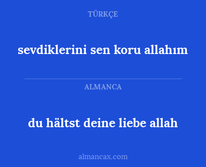 sevdiklerini sen koru allahım - du hältst deine liebe allah