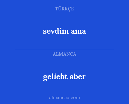 geliebt aber - sevdim ama
