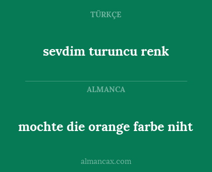 mochte die orange farbe niht - sevdim turuncu renk