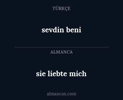 sie liebte mich - sevdin beni