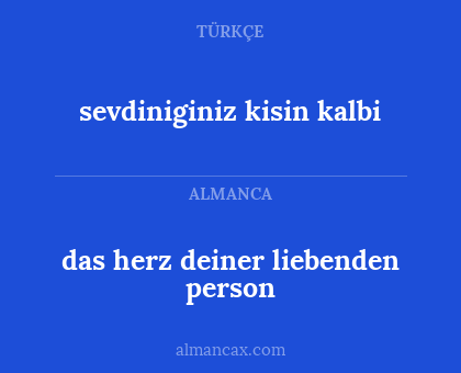 sevdiniginiz kisin kalbi - das herz deiner liebenden person