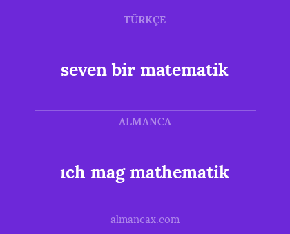 ıch mag mathematik - seven bir matematik